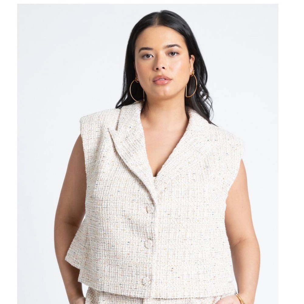 Eloquii Tweed Cropped Vest size:18